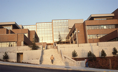 Photo of the front of the newly completed New Westminster Campus.