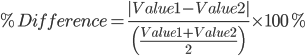 formula for percent difference